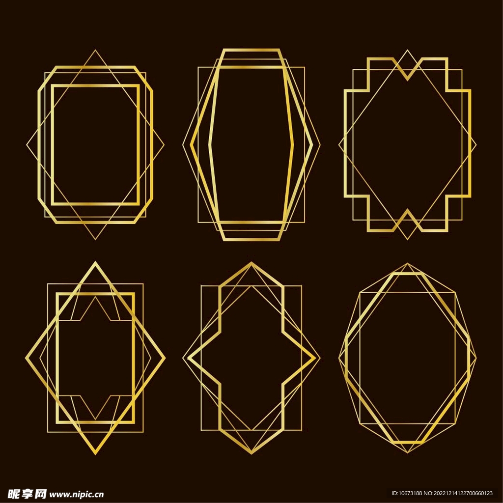 金色几何图形边框