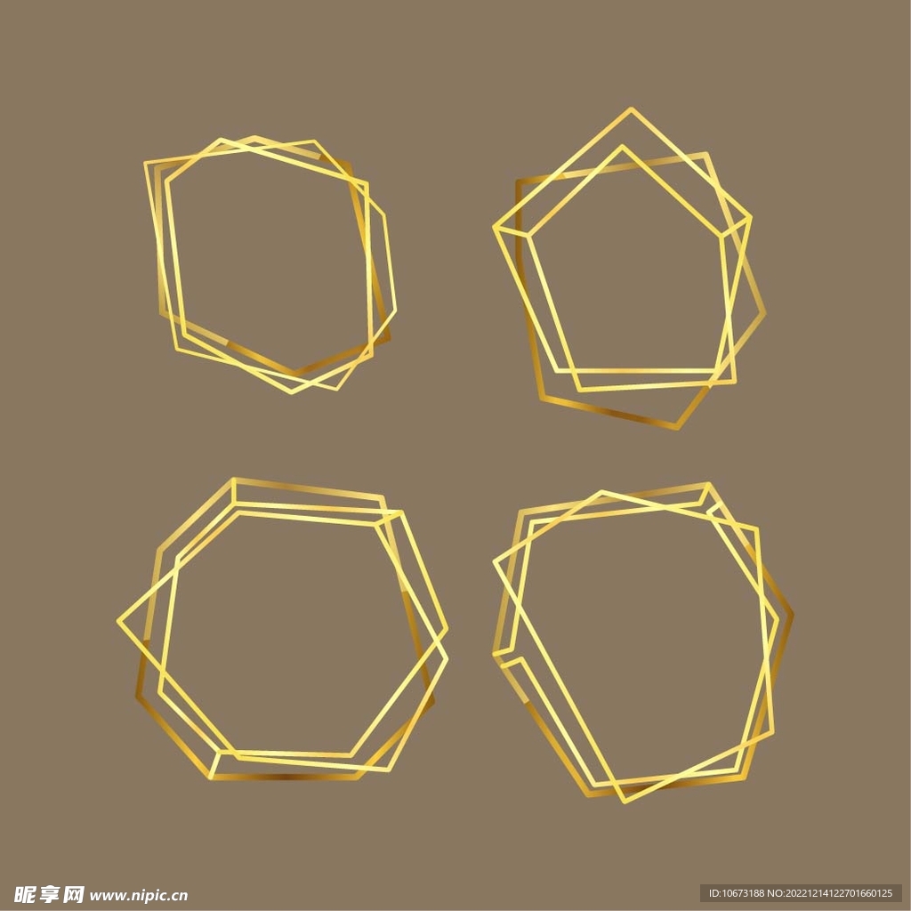 金色几何图形边框