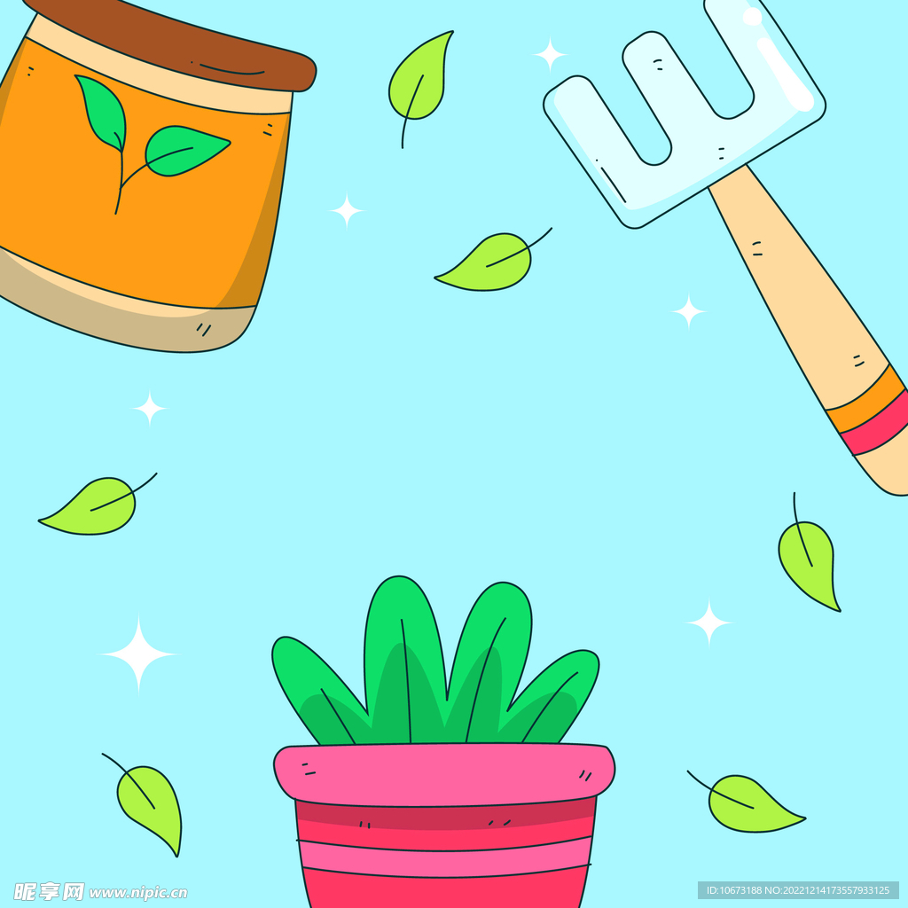 方形植树节海报