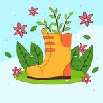 方形植树节海报