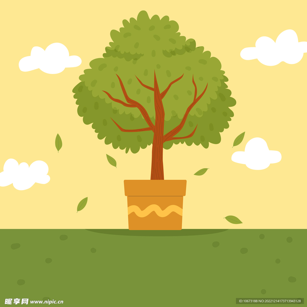 方形植树节海报
