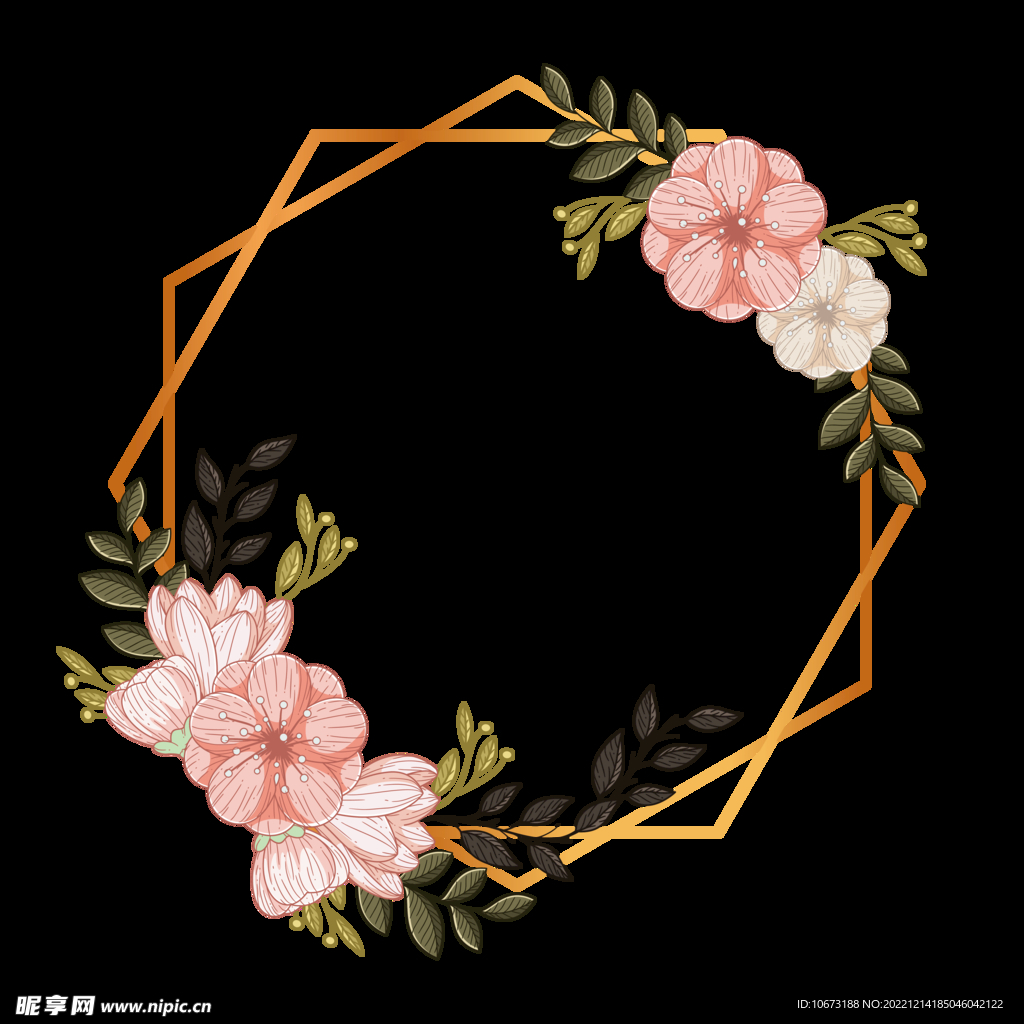 植物花朵边框免抠图