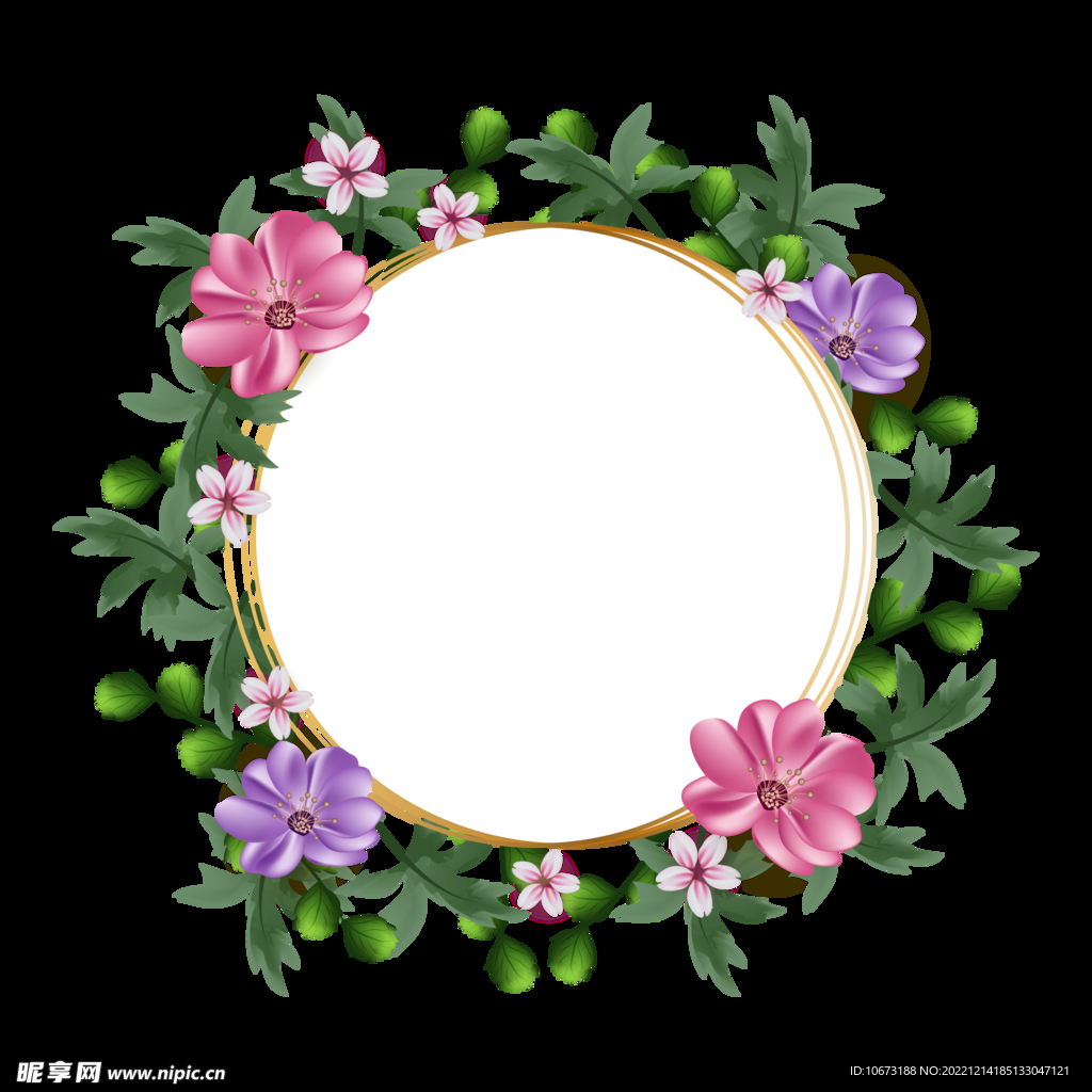 植物花朵边框免抠图