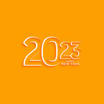 2023橙色新年海报