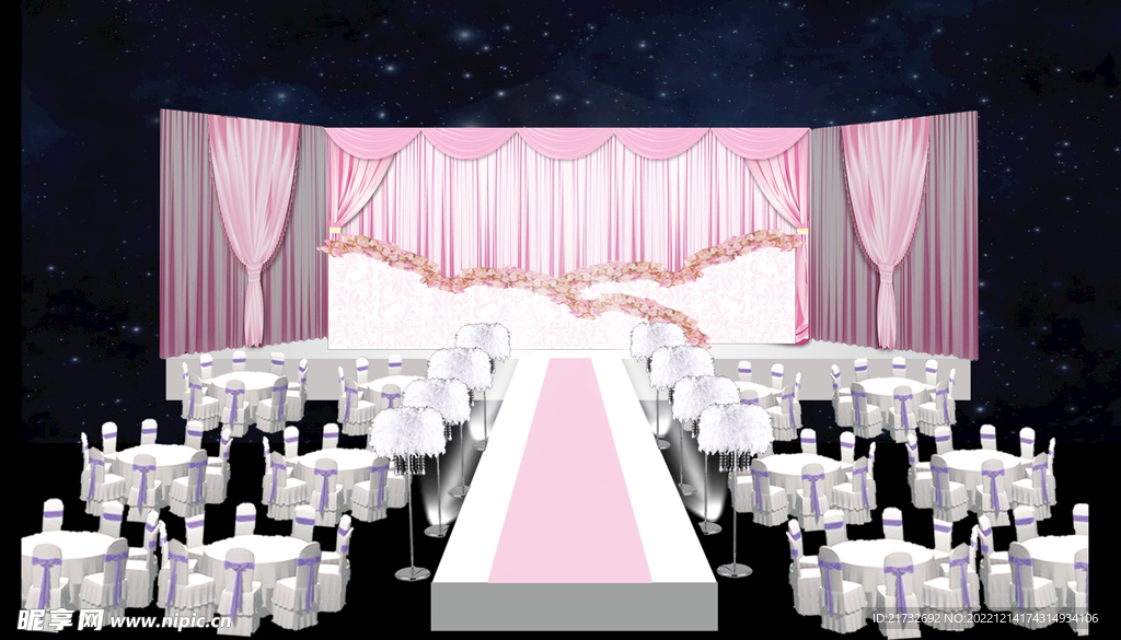 粉色婚礼效果图