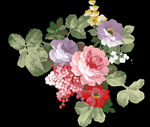   数码印花水彩花