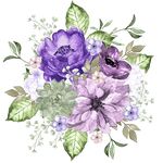 数码印花手绘花 