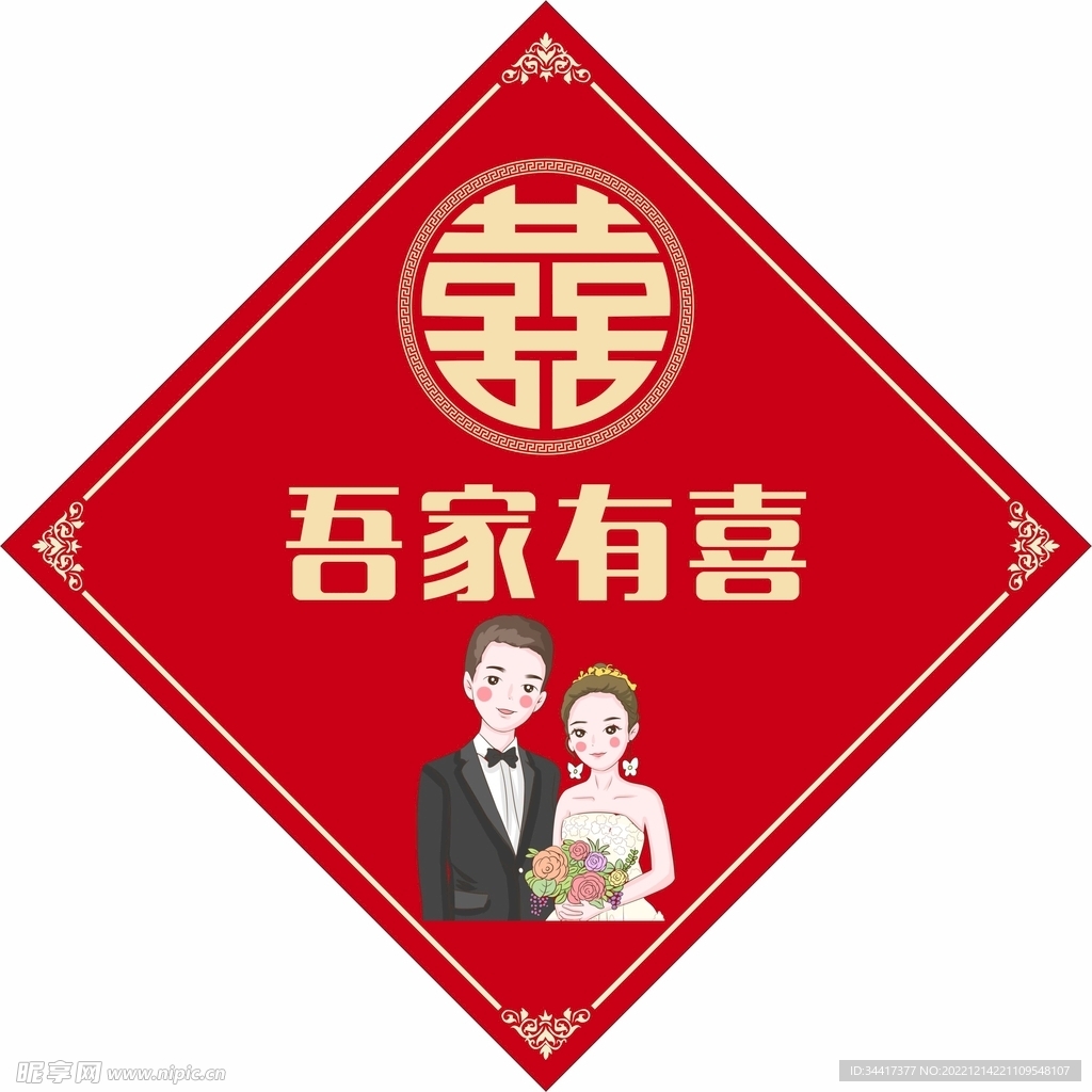 吾家有喜婚礼设计图__展板模板_广告设计_设计图库_昵图网nipic.com