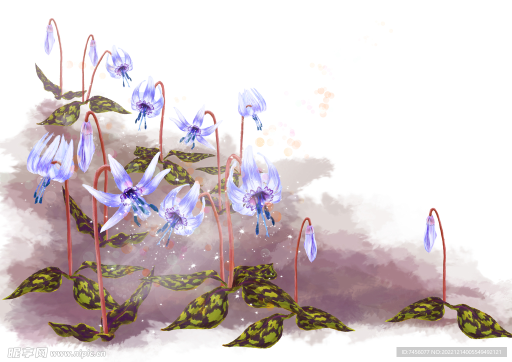 水彩花卉水墨花卉psd素材