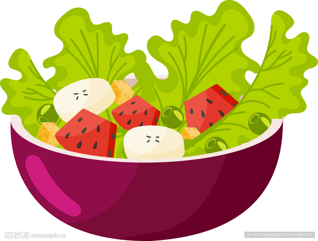 彩色简约色拉图案