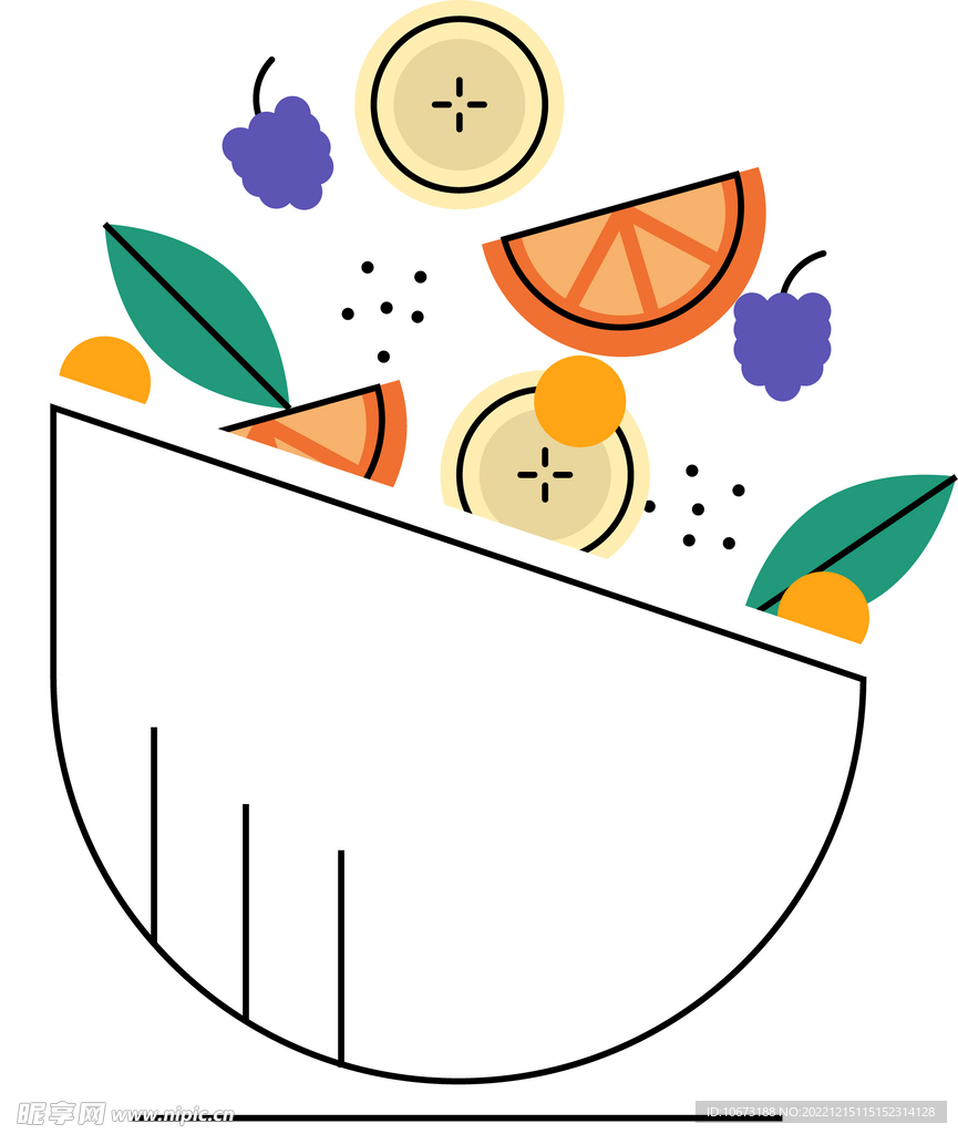 彩色简约色拉图案