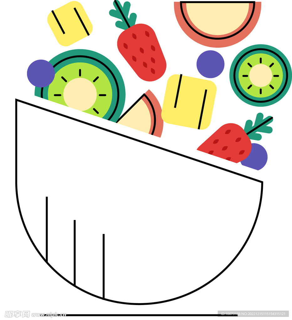 彩色简约色拉图案