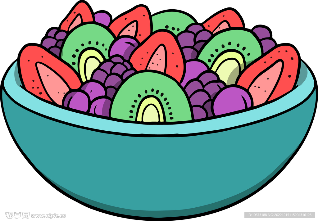 彩色简约色拉图案