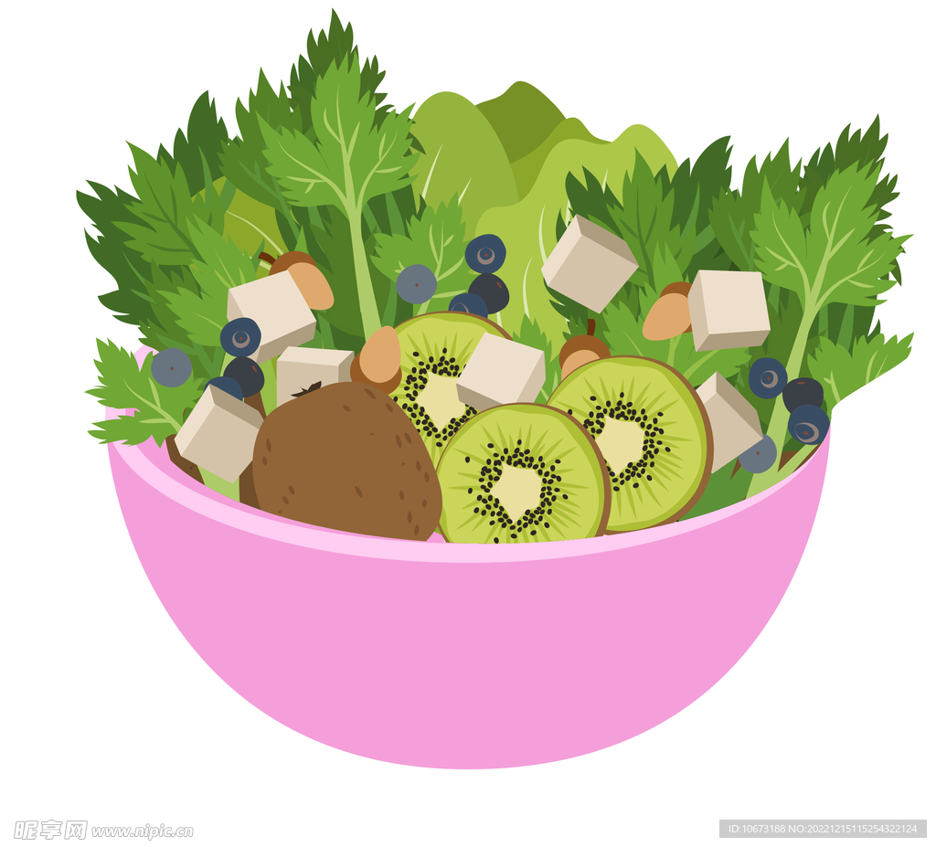 彩色简约色拉图案