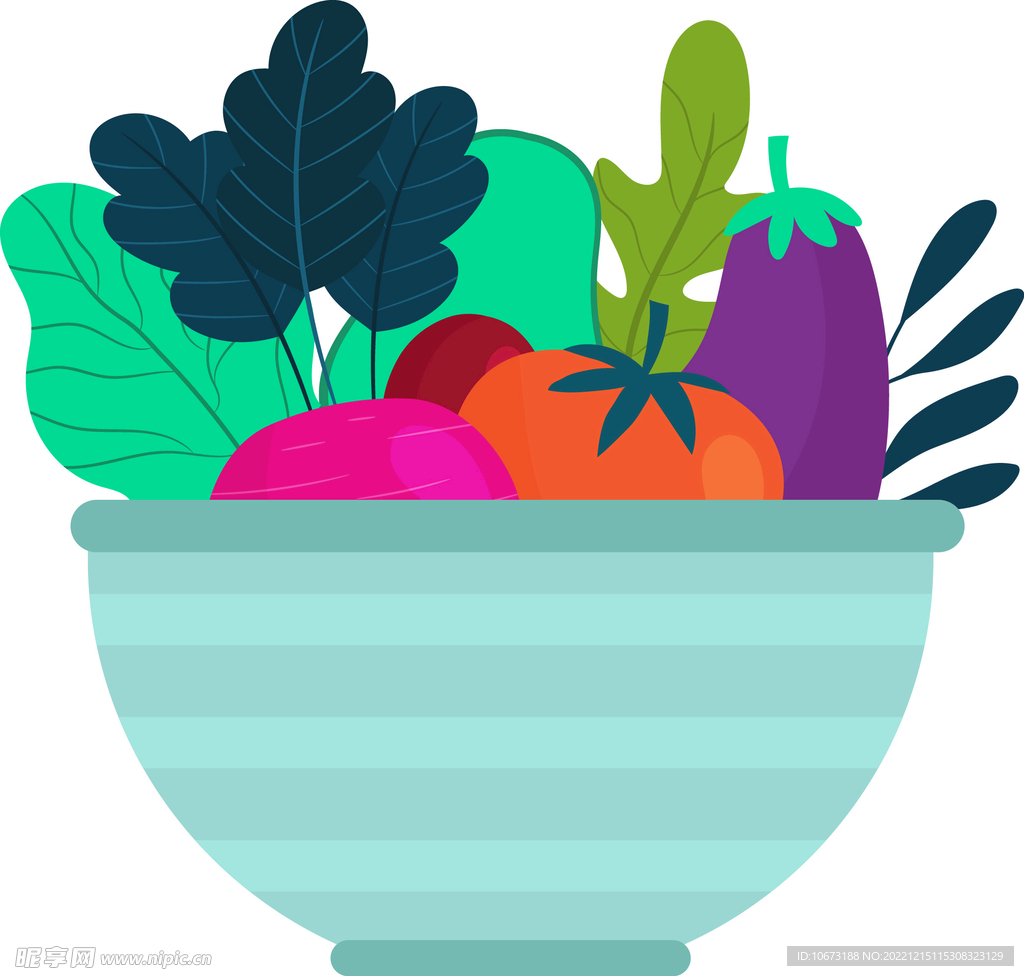 彩色简约色拉图案