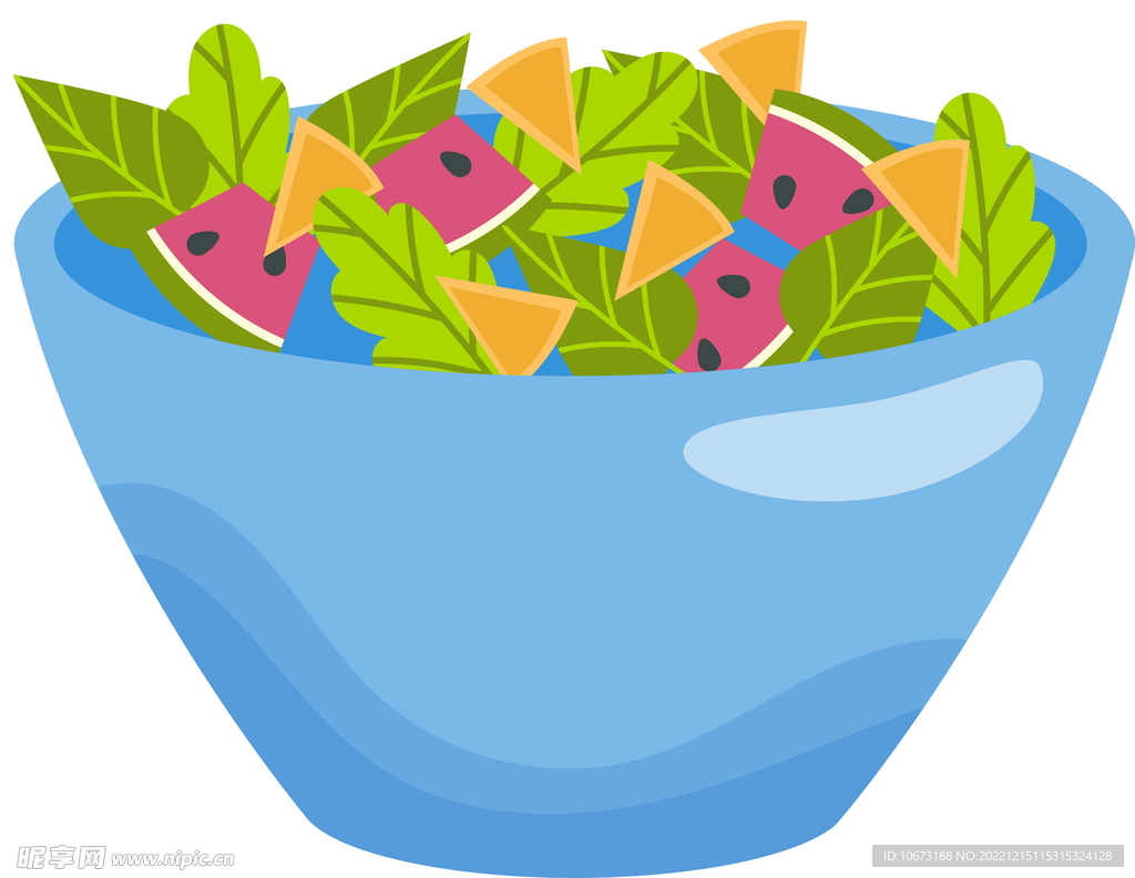 彩色简约色拉图案