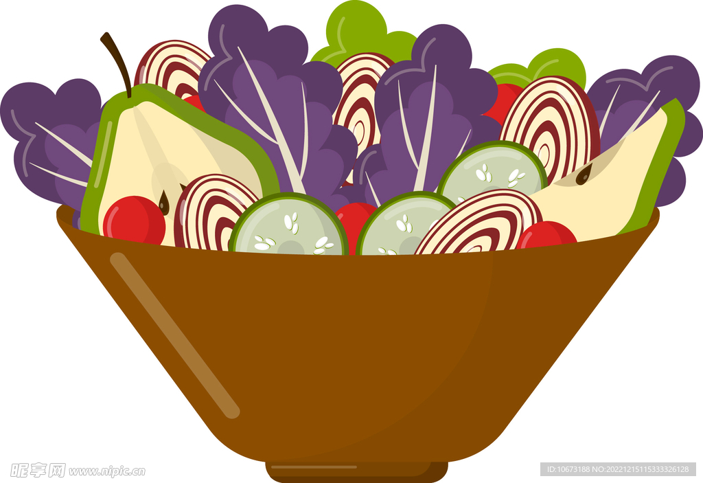 彩色简约色拉图案