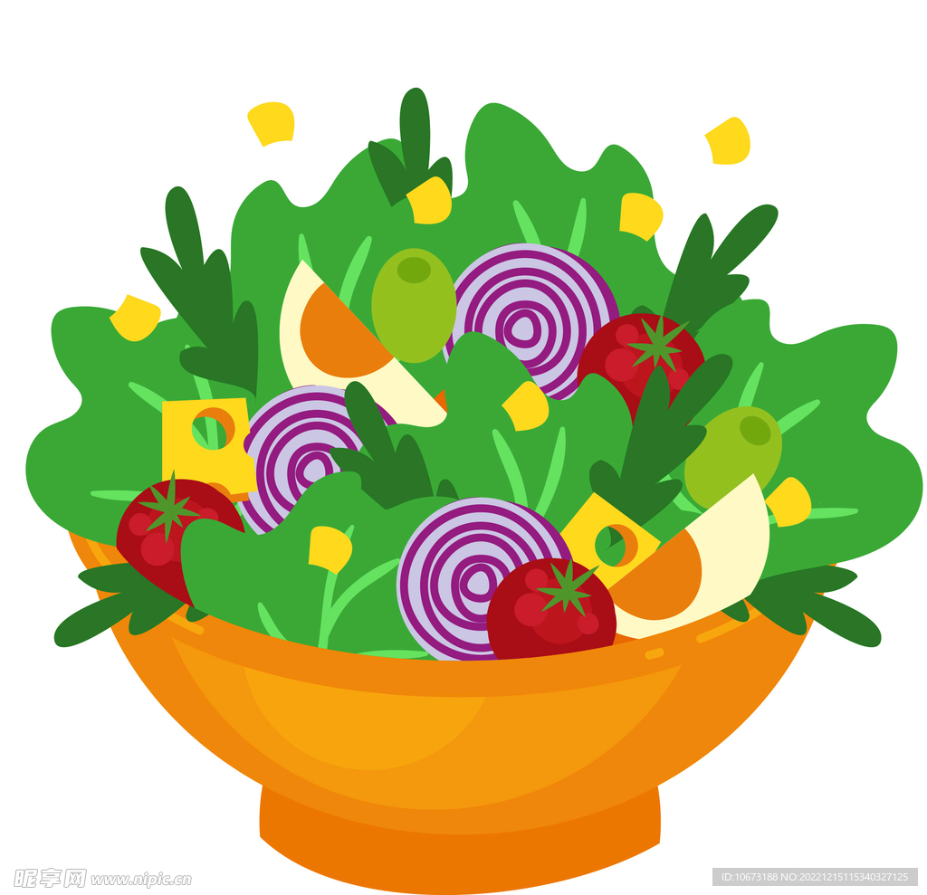 彩色简约色拉图案