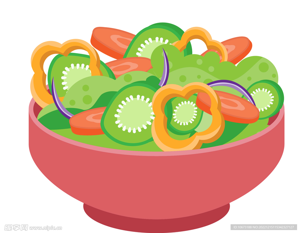 彩色简约色拉图案