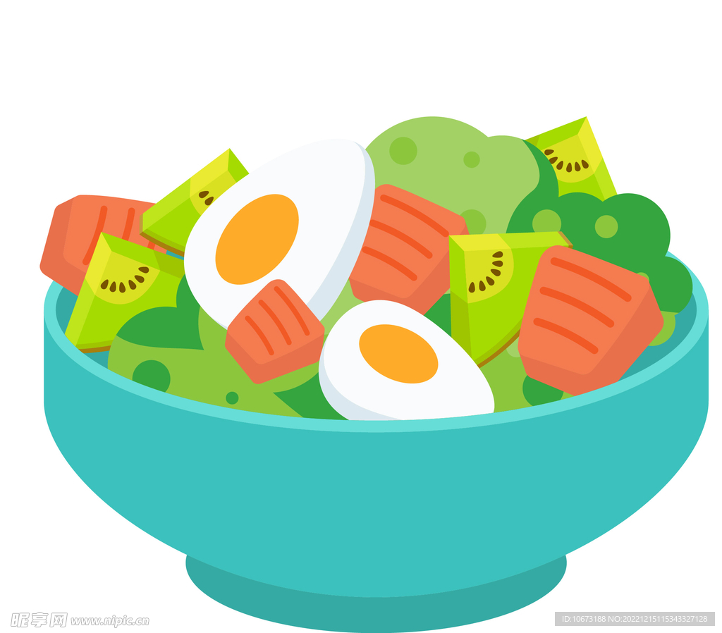 彩色简约色拉图案