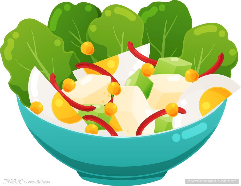 彩色简约沙律图案