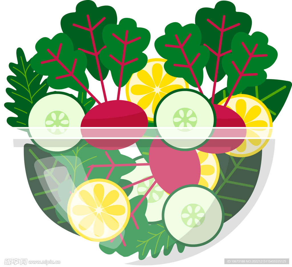 彩色简约沙律图案