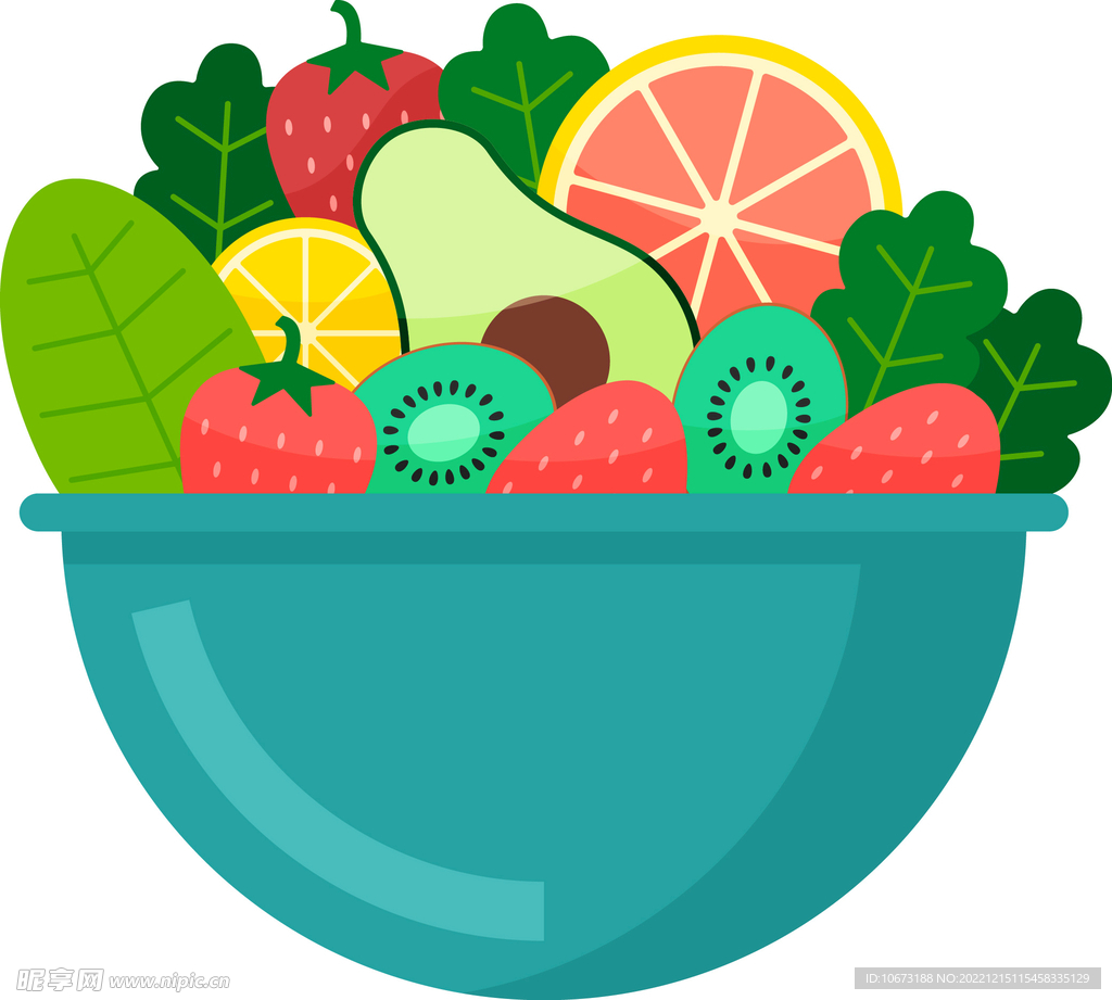 彩色简约沙律图案