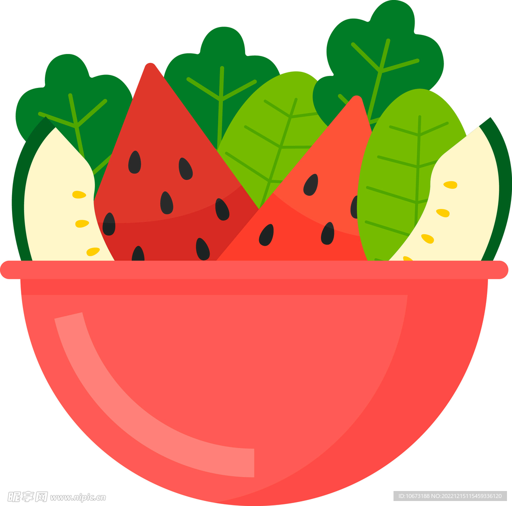 彩色简约沙律图案