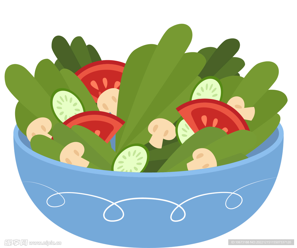 彩色简约沙律图案