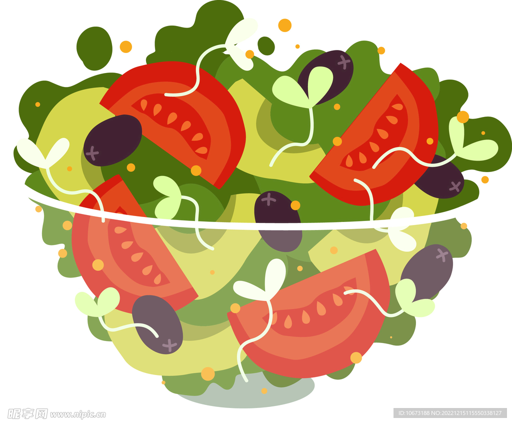 彩色简约沙律图案