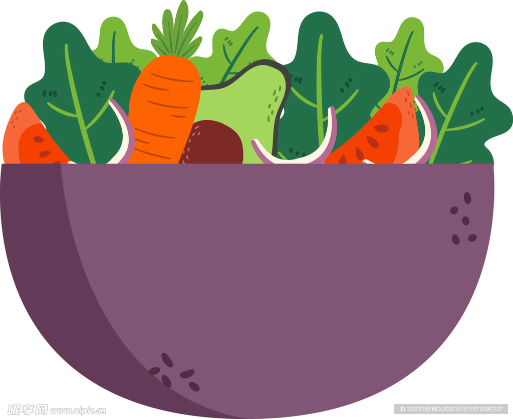 简约沙拉卡通图案