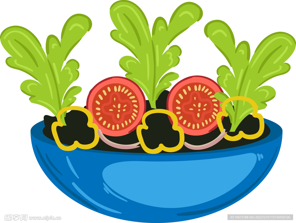 简约沙拉卡通图案