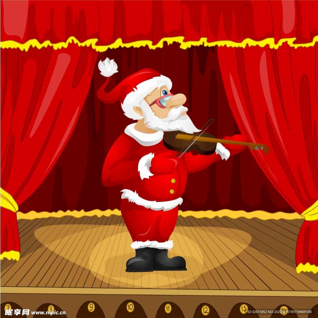 圣诞老人拉小提琴