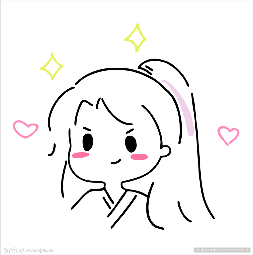 女孩 简笔画