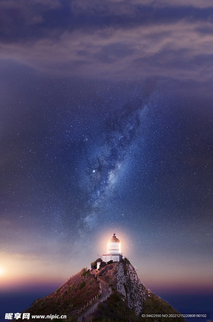 灯塔星空岛屿