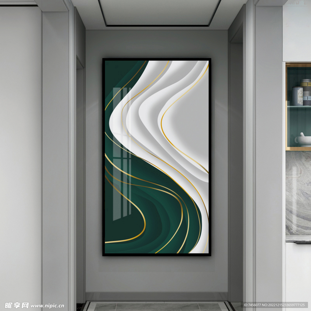动感时尚金箔立体玄关挂画装饰画