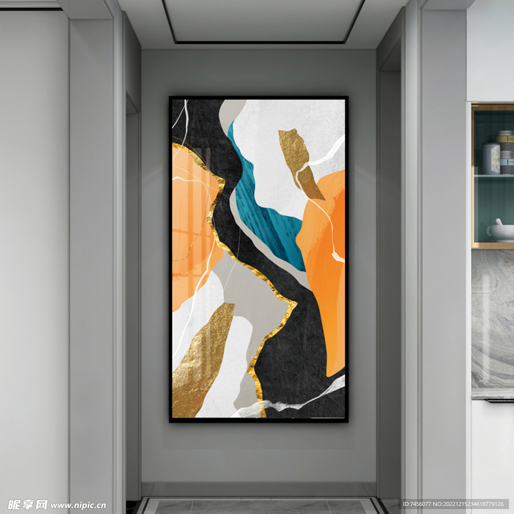 抽象水彩艺术油画玄关装饰画