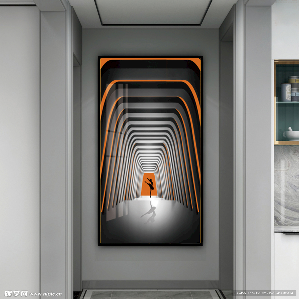 舞蹈立体空间艺术玄关挂画装饰画