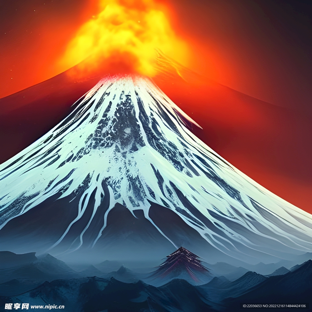 士山火山岩浆