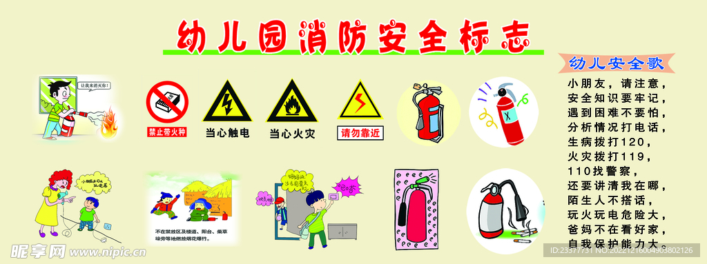 幼儿园消防安全标志宣传栏