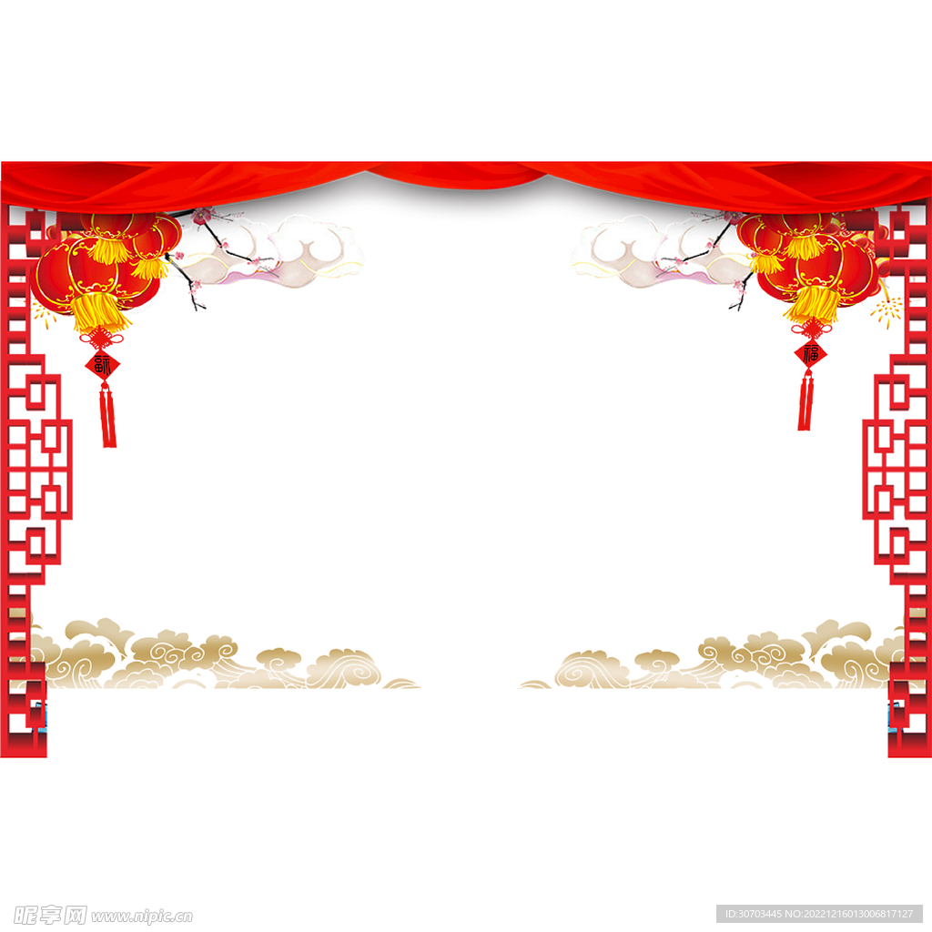 灯笼和金色流苏