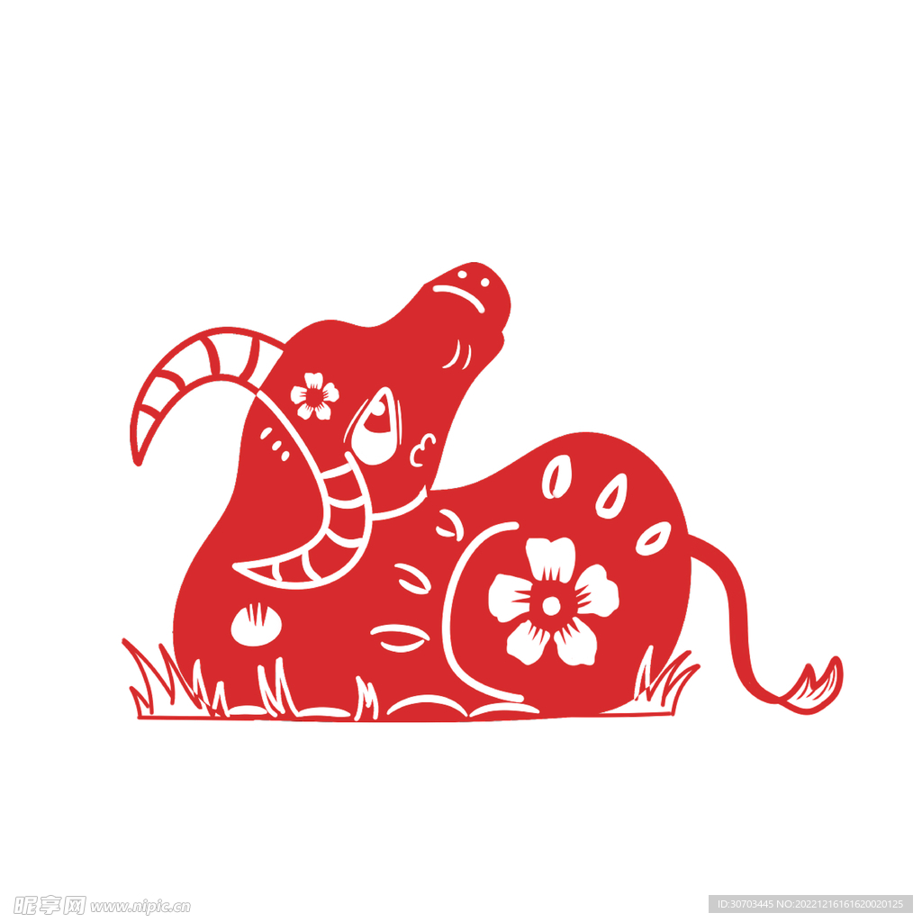 窗花和红色牛