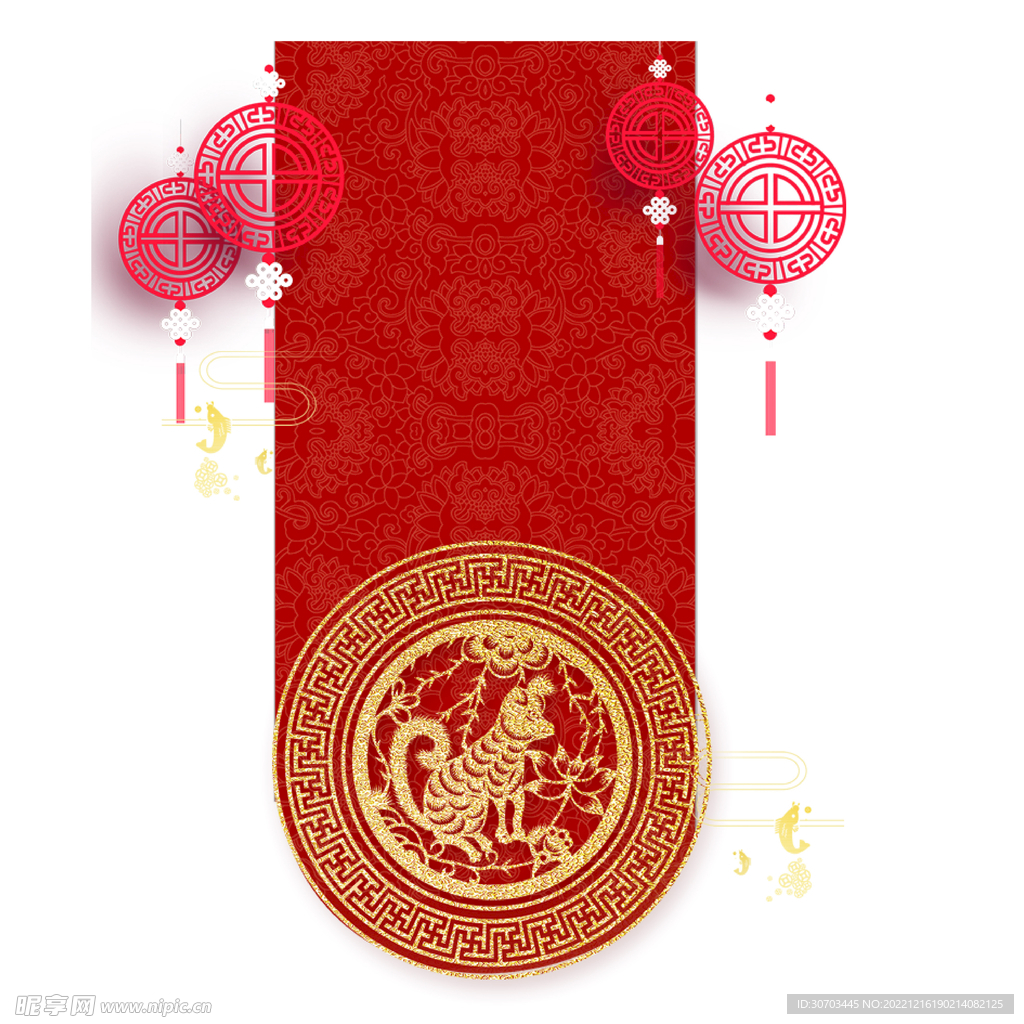 红色灯笼和花纹