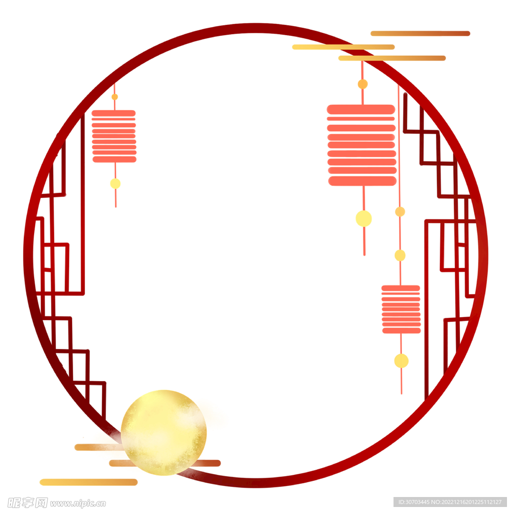 灯笼和圆形边框