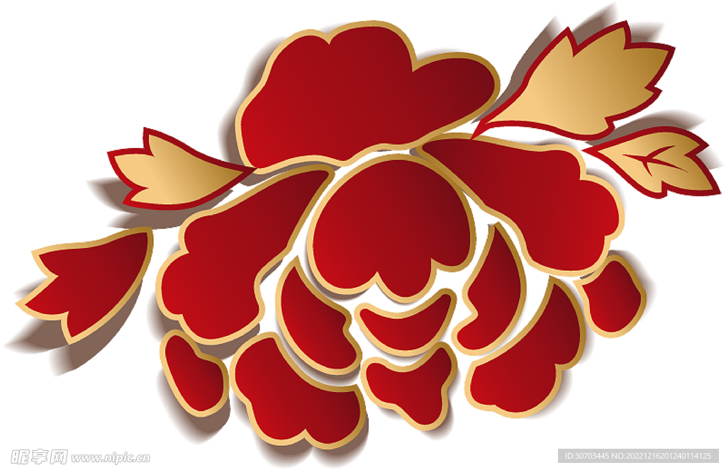 红色花和金色叶子