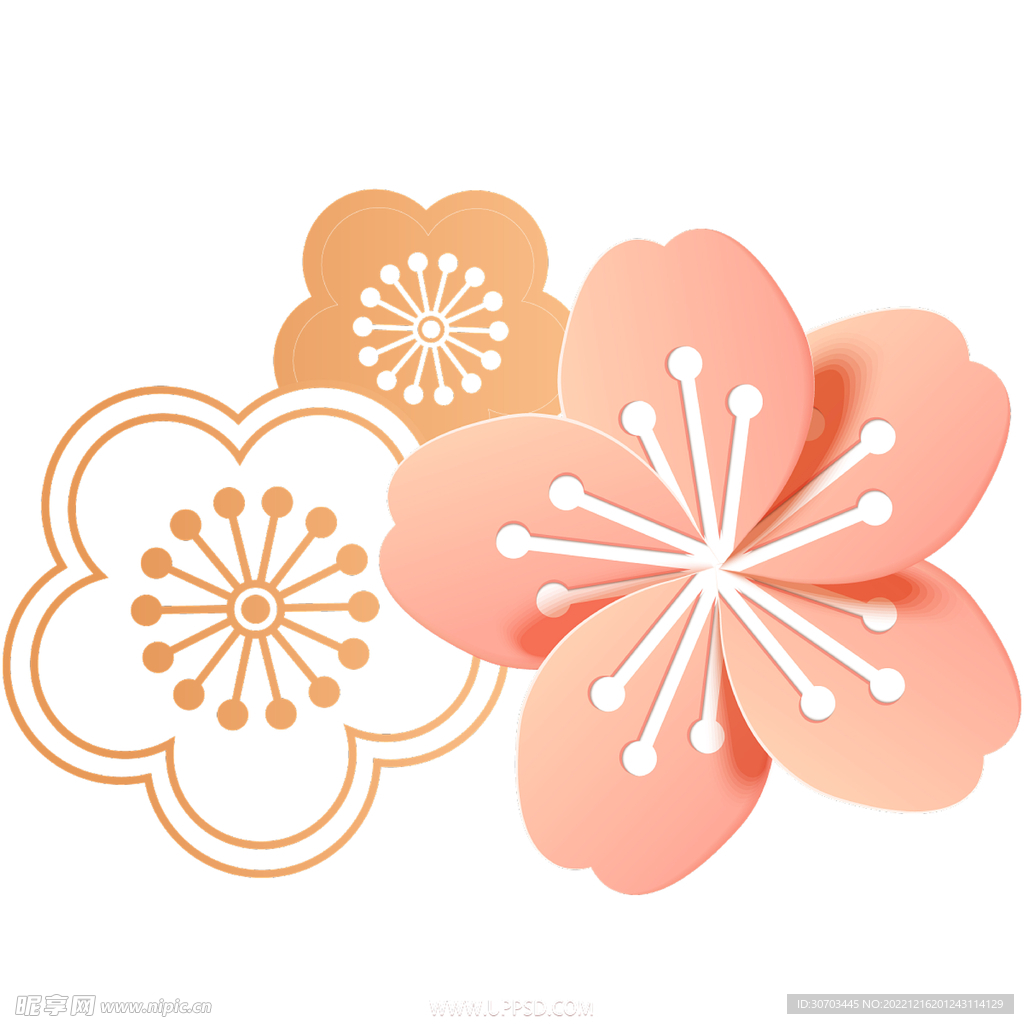 金色花和粉色花