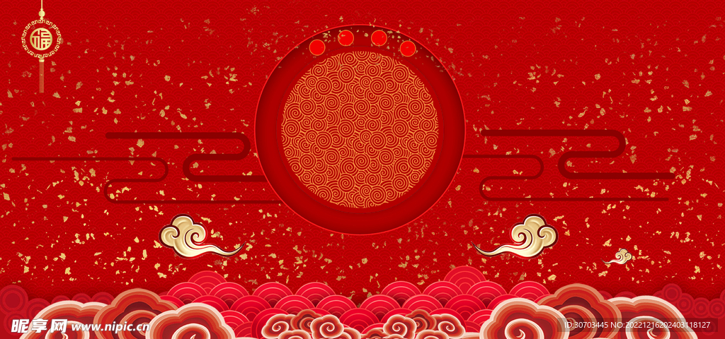 红色背景和云