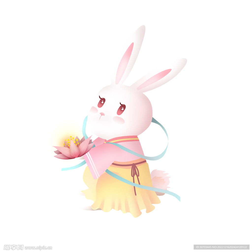 春节的白色小兔子