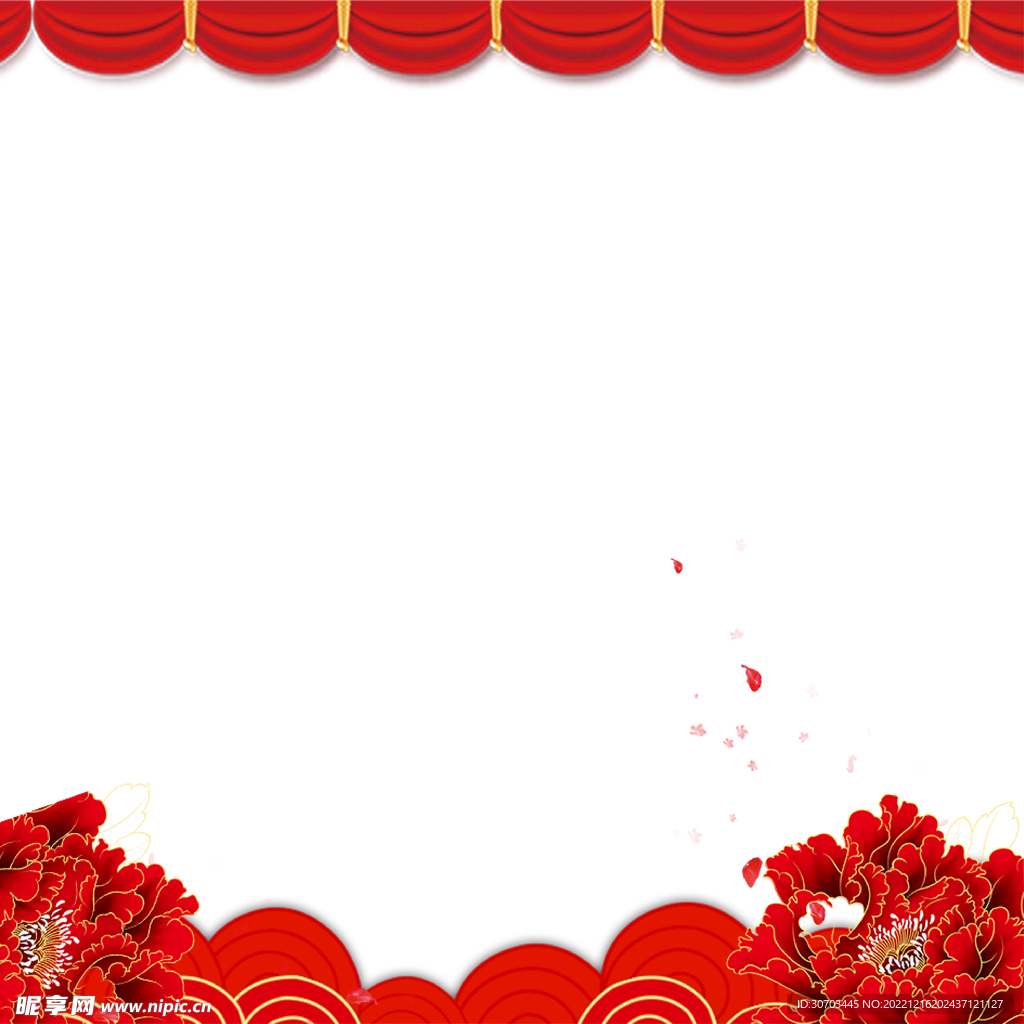 红色海浪和窗帘