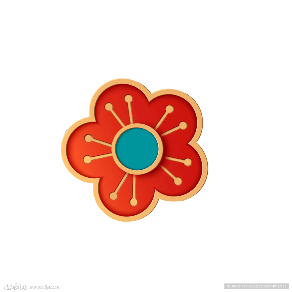 春节的红色花朵